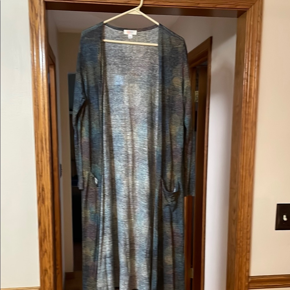 Lularoe Large green/purple/orange/gray Sarah